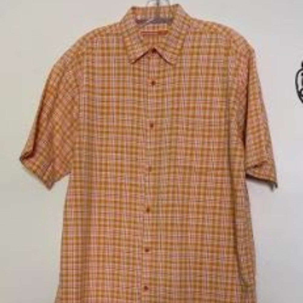 Ferruche Cotton Seersucker Short Sleeve Sz M